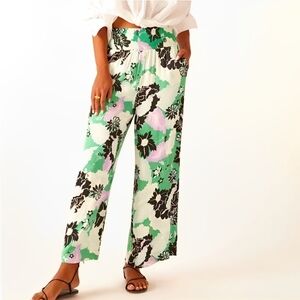 Maeve Mint Green Floral Wide Leg Pants